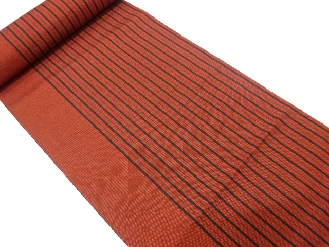 JAPANESE KIMONO / ANTIQUE BOLT FOR HASSUN OBI / WOVEN STRPE